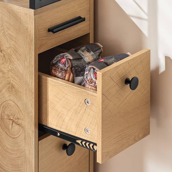 SoBuy Meuble de Rangement Étroit avec Roulettes, Chariot Compact Multi-Usage au Naturel - Image 7