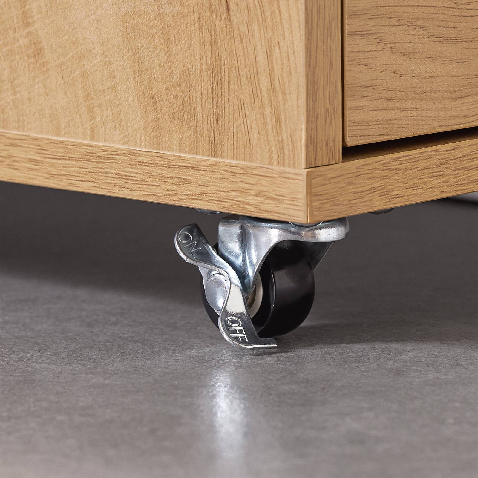 SoBuy Meuble de Rangement Étroit avec Roulettes, Chariot Compact Multi-Usage au Naturel - Image 6