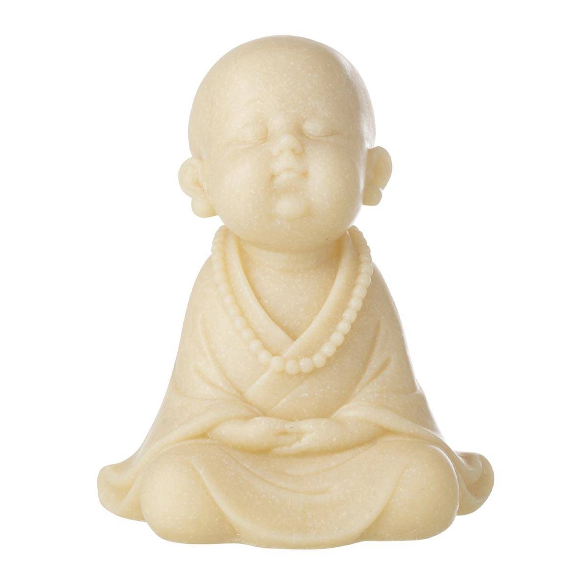 J-Line - Statuette Déco Moine Zen "Bodhi" 23cm Jaune - Image 1