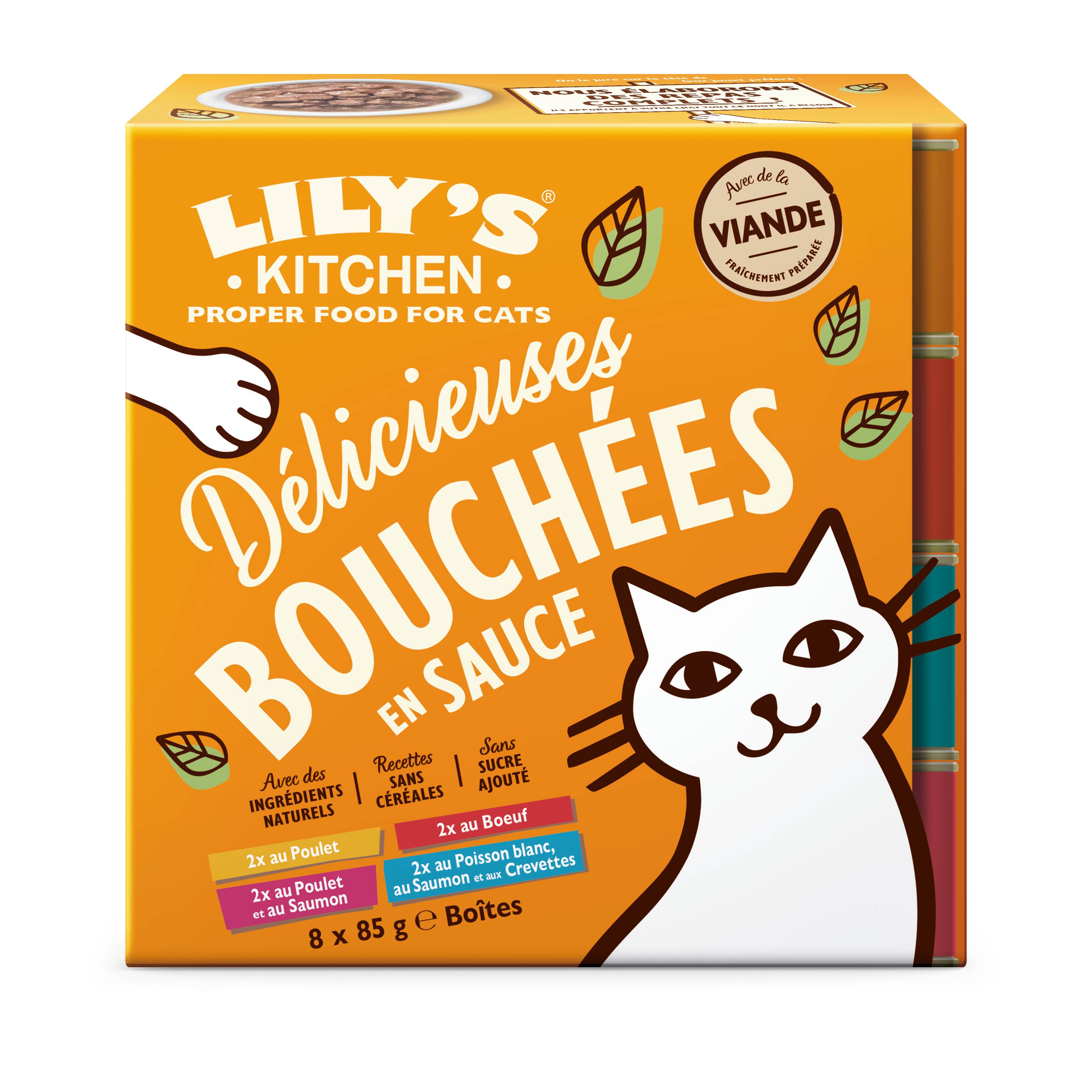 6 Lots de 8x85g - Lily's Kitchen Chat Délicieuses bouchées en sauce Multipac - Image 1