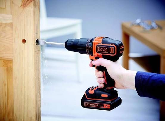 Black & Decker - Perceuse à percussion sans fil, 2 vitesses 18V - BLACK+DECKER - avec 1 batterie 18V 1.5Ah - chargeur - BDCHD18-QW - Imagen 6