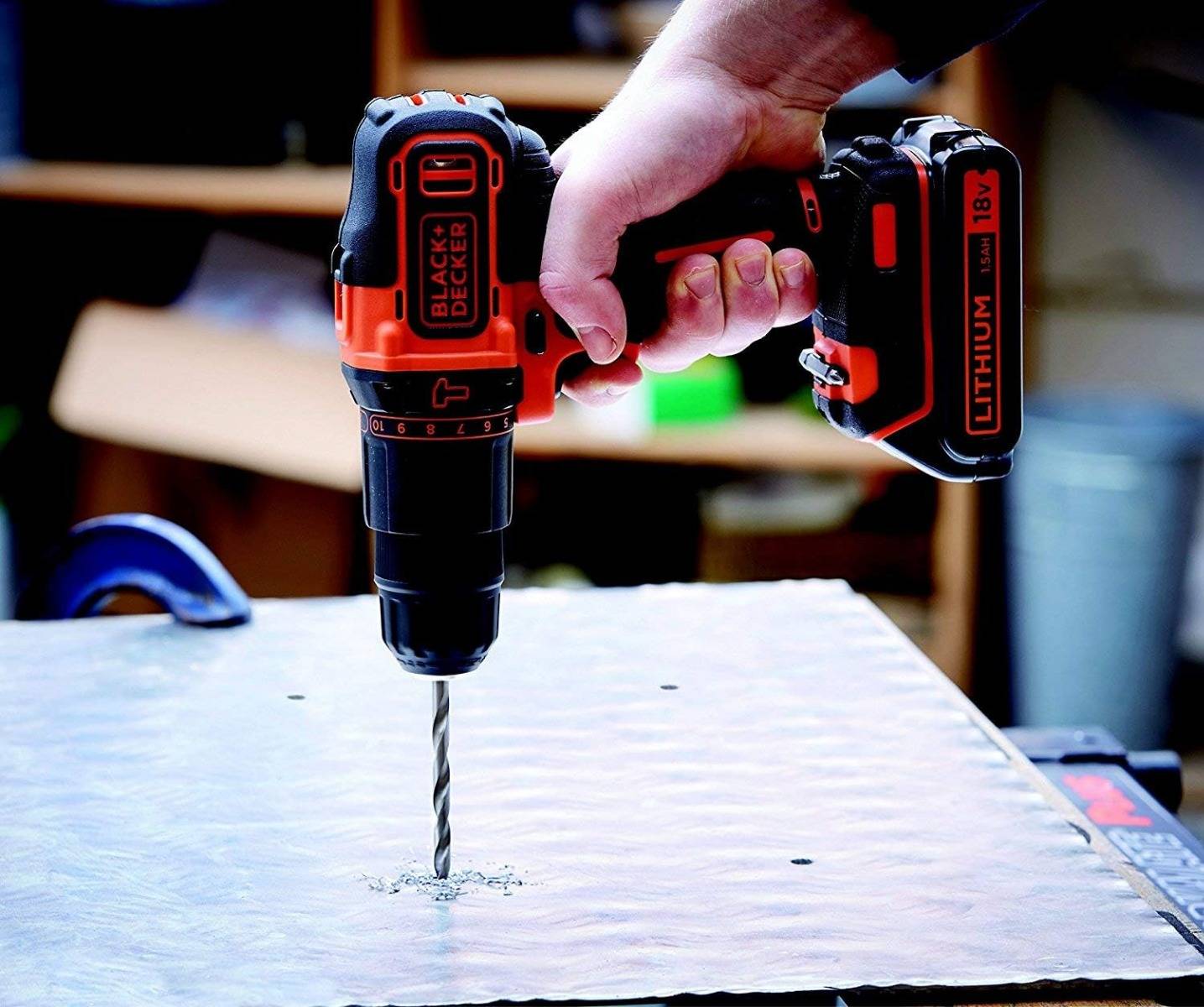 Black & Decker - Perceuse à percussion sans fil, 2 vitesses 18V - BLACK+DECKER - avec 1 batterie 18V 1.5Ah - chargeur - BDCHD18-QW - Imagen 7