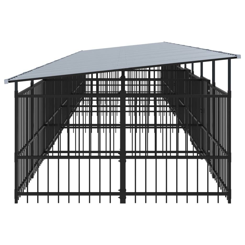 Vidaxl - Chenil d'extérieur avec toit pour chiens Acier 18,77 m² vidaXL 3124671 - Imagen 5