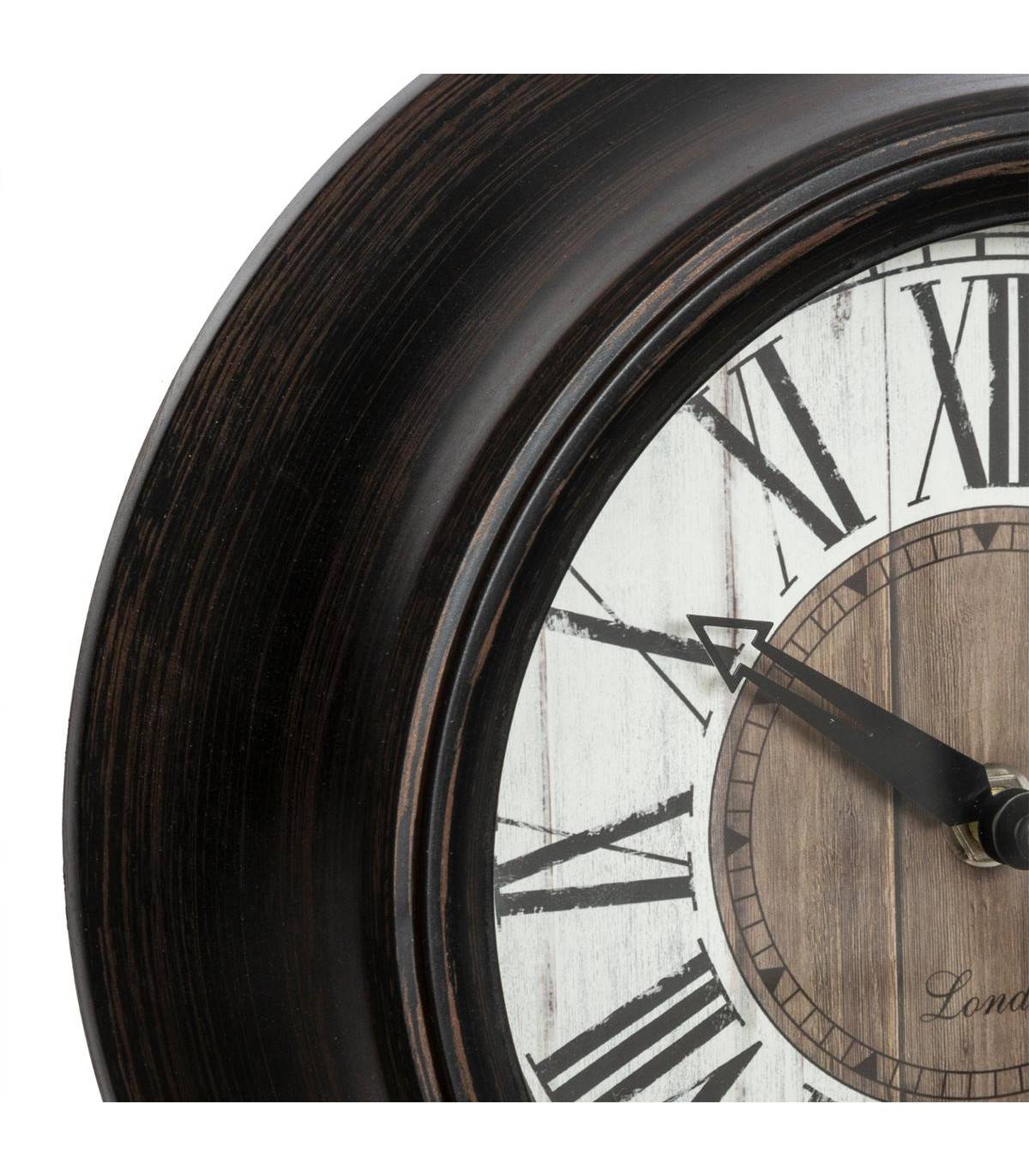 Pendule murale silencieuse rétro et vintage D 23 cm - Imagen 2