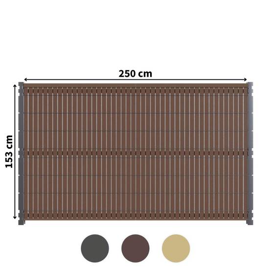 Kit Occultation Composite - L2,5 x H1,53m - Couleur : Brun - Haute Resistance - Occultant Pour Grillage Rigide - Image 1