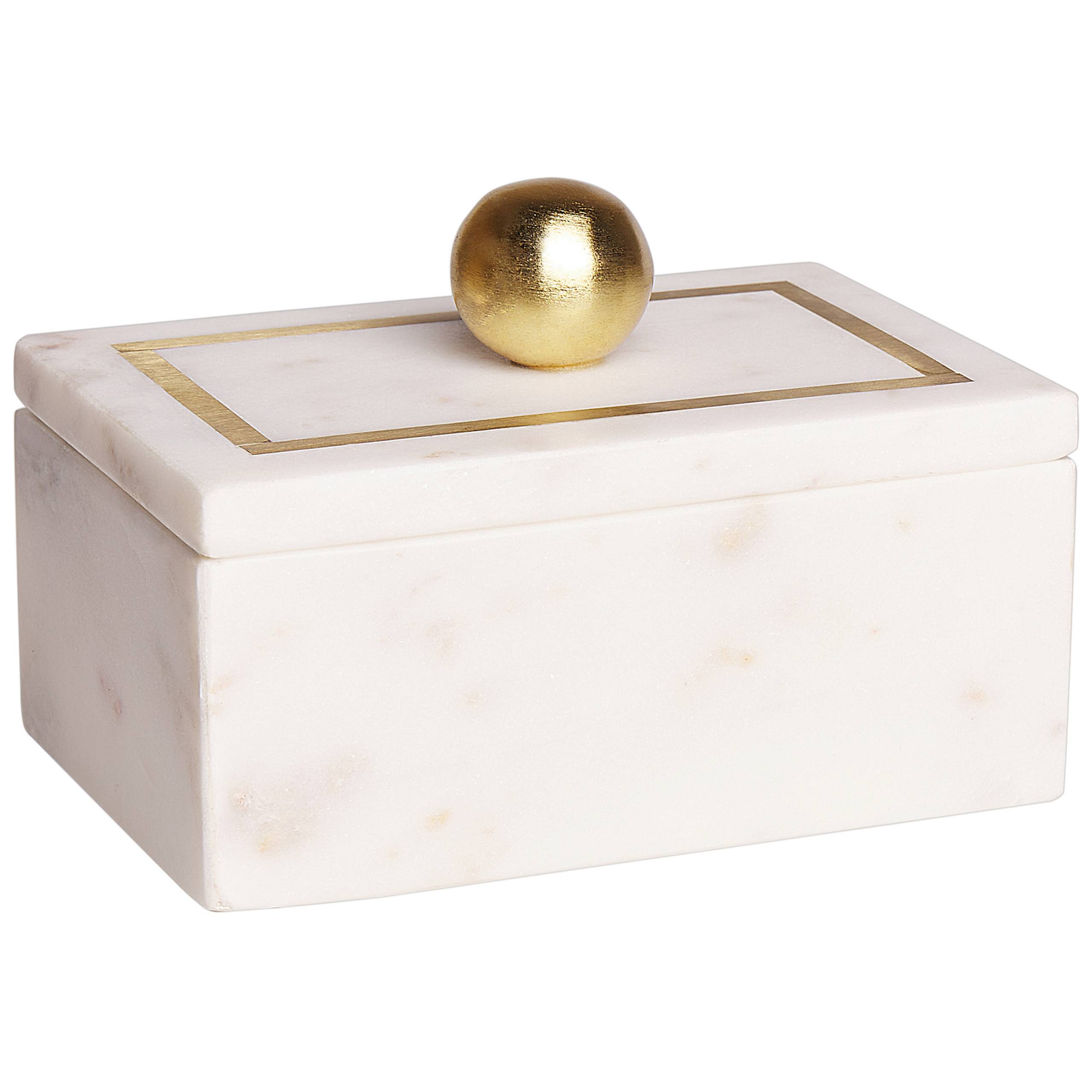 Beliani - Boîte Décorative Blanc Marbre de Rangement pour Bijoux Style Moderne Glam - Imagen 1