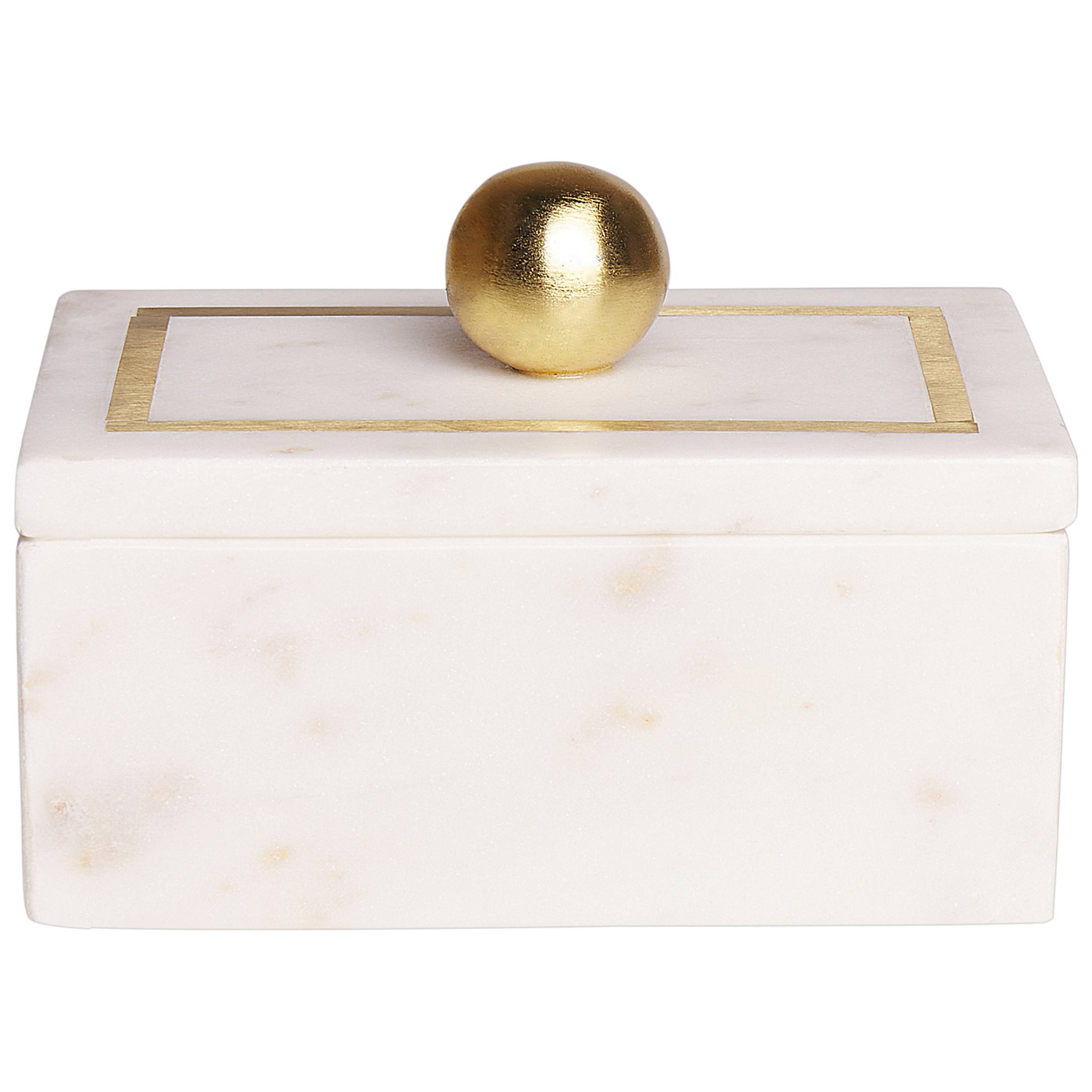 Beliani - Boîte Décorative Blanc Marbre de Rangement pour Bijoux Style Moderne Glam - Imagen 4