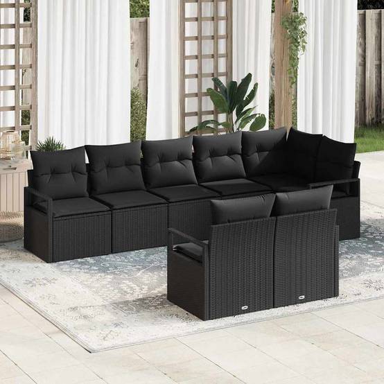 ComfortXL - Salon de jardin modulable 8 places en polyrotin résistant aux UV Noir – ComfortXL Outdoor Living - Image 1