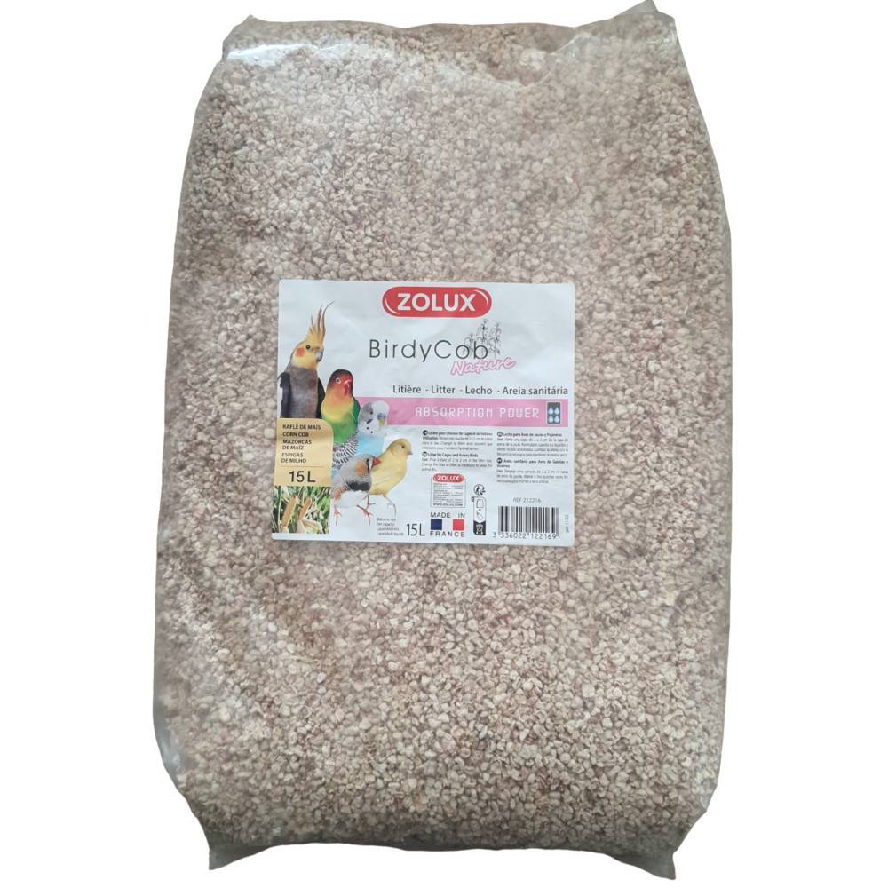 Zolux - Litière birdycob nature 15 litres soit 5.1 kg pour oiseaux - Imagen 1