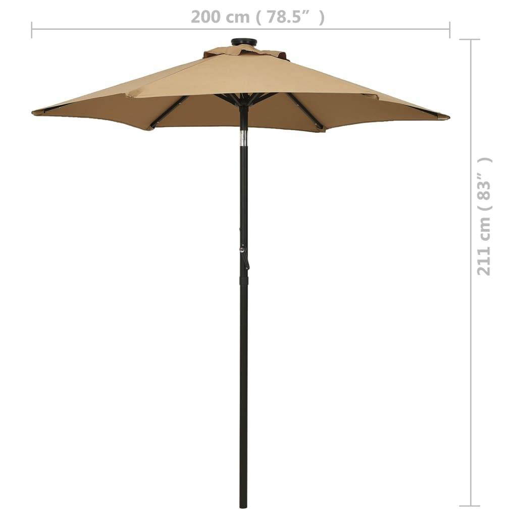 Parasol de jardin aluminium taupe et gris 200 x 211 cm - PANGIVO - Image 8