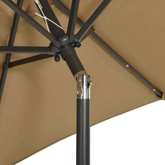 Parasol de jardin aluminium taupe et gris 200 x 211 cm - PANGIVO - Image 5