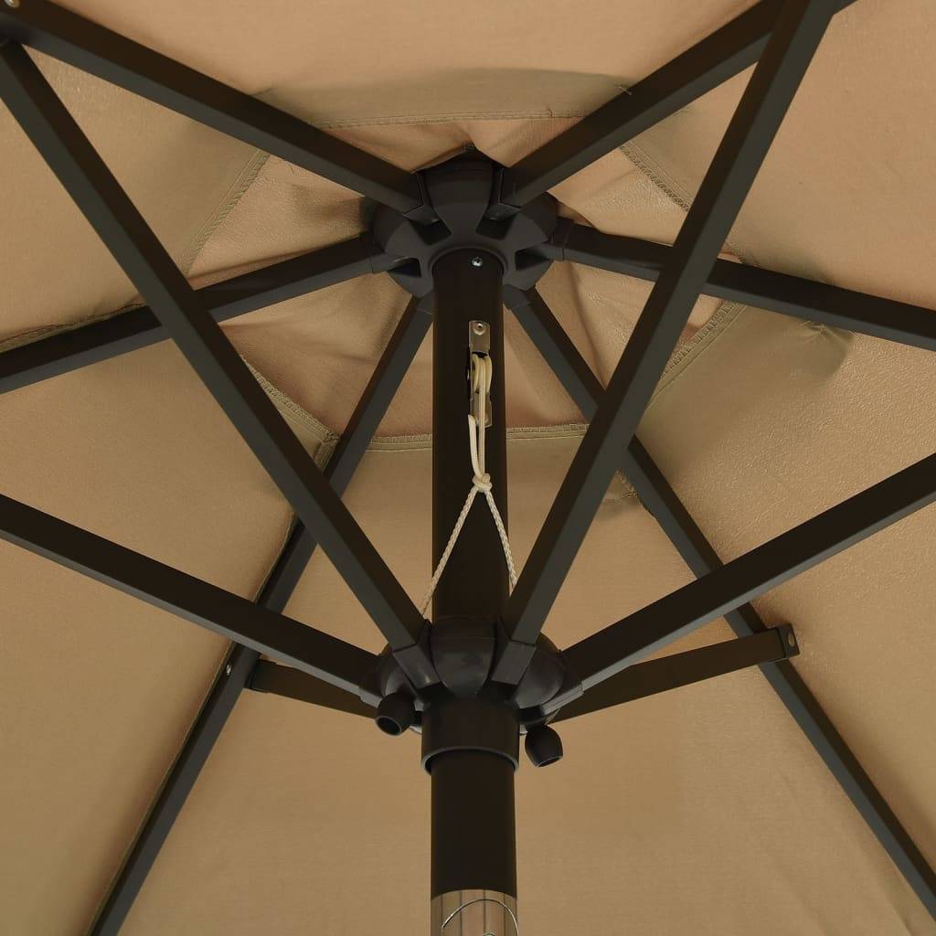 Parasol de jardin aluminium taupe et gris 200 x 211 cm - PANGIVO - Image 4