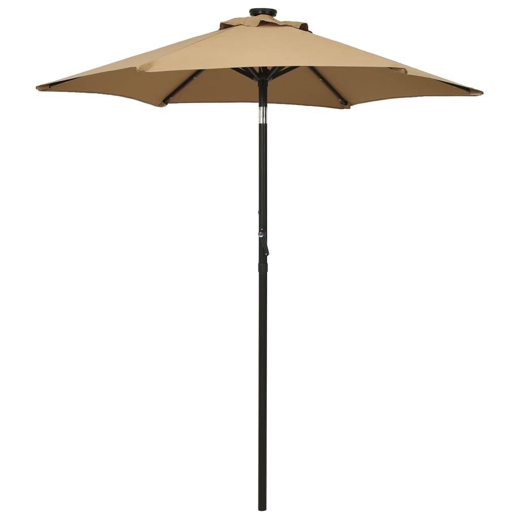 Parasol de jardin aluminium taupe et gris 200 x 211 cm - PANGIVO - Image 1