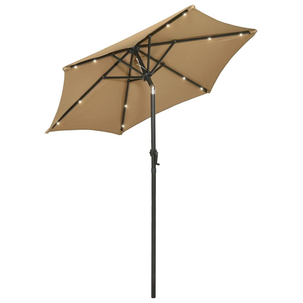 Parasol de jardin aluminium taupe et gris 200 x 211 cm - PANGIVO - Image 2