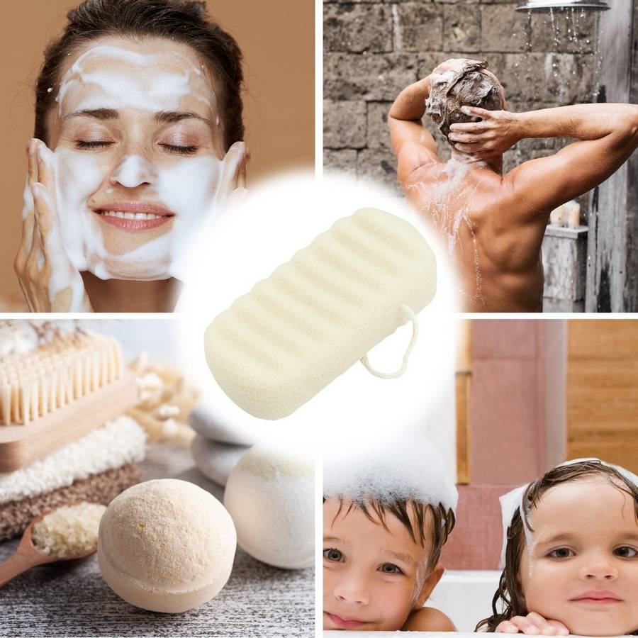 Sun&Sia - Éponge Konjac XL à l'Argile Verte 100% Naturelle – Nettoie en Profondeur et en Douceur, Soin Naturel, Tous Types de Peau - Image 2