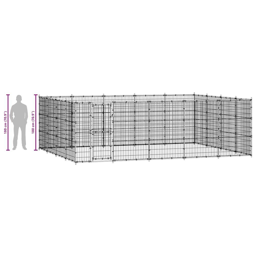 Vidaxl - Chenil d'extérieur pour chiens Acier 24,2 m² vidaXL 3082314 - Imagen 8