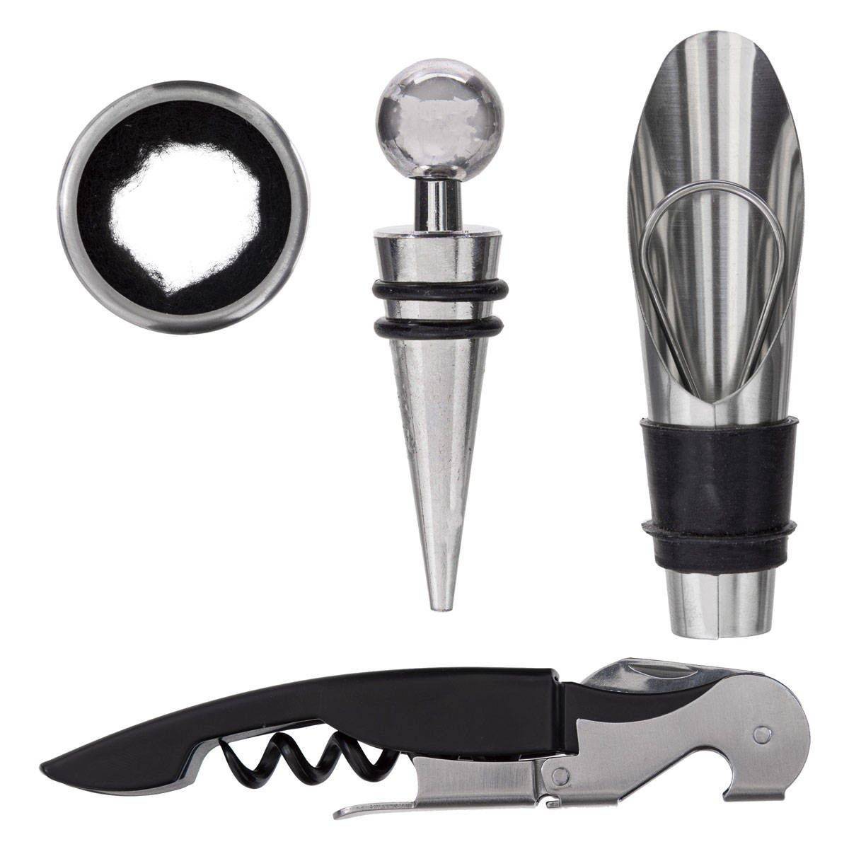 Coffret Sommelier 4 Pièces "Arthur" 15cm Noir - Image 1
