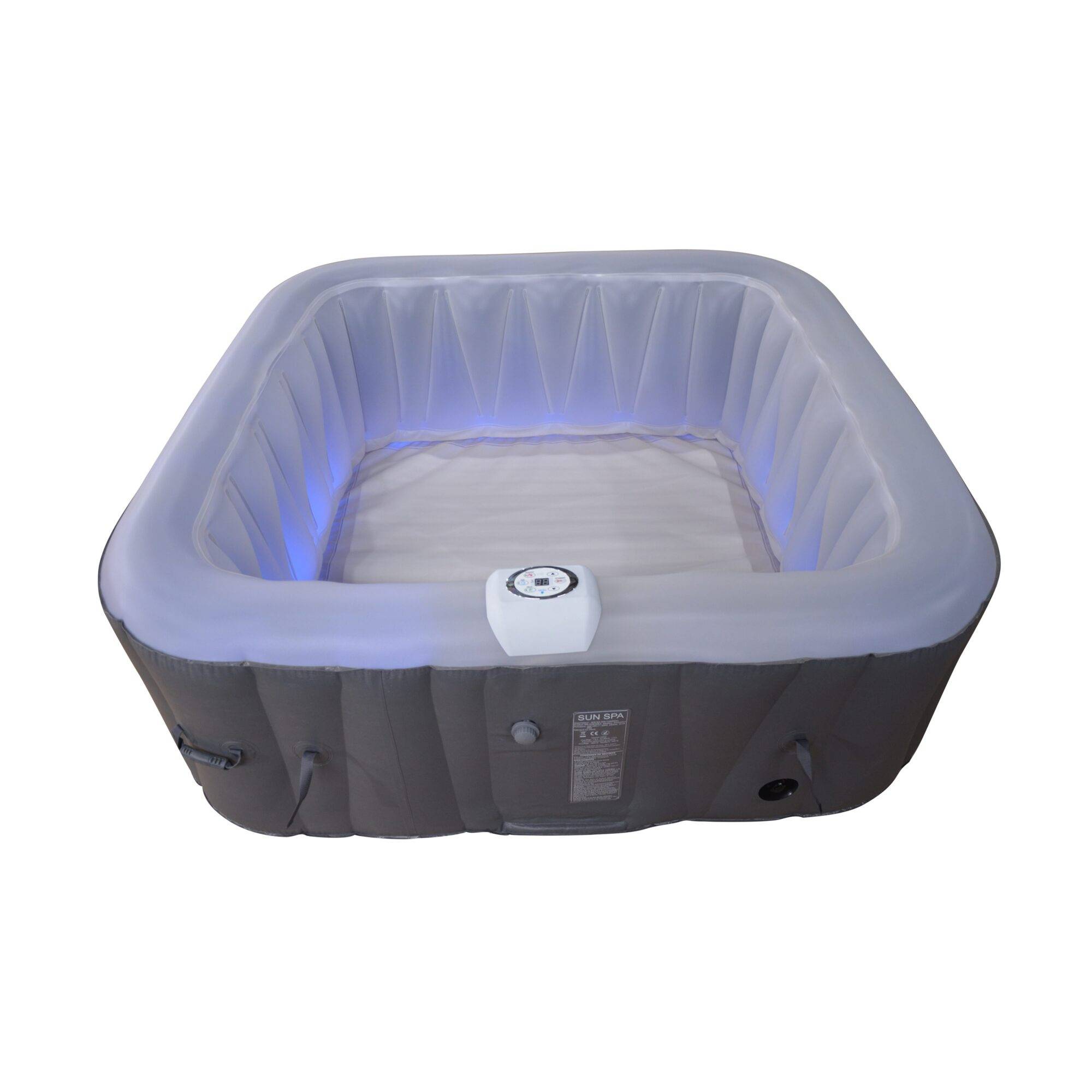 Spa gonflable 4 places carré - Sunspa - Bandeau LED inclus - Dimensions : 155 x 155 cm - Imagen 1