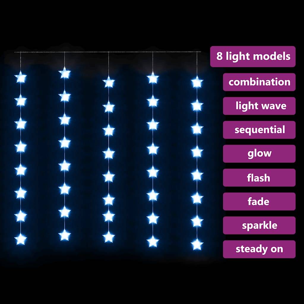 Rideau Lumineux Étoiles LED 200 LED Décoration Fêtes Noël Bleu – ComfortXL Outdoor Living - Image 3