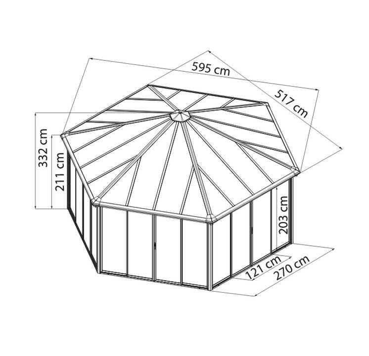 Canopia by Palram - Canopia Tonnelle de jardin fermée Gardam² 5,2X6 Gris - Imagen 2