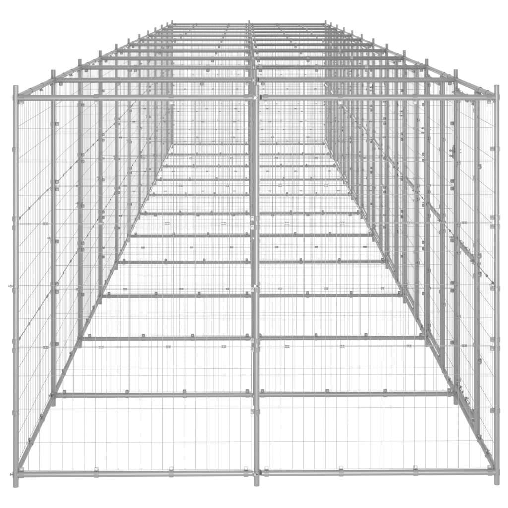 Helloshop26 - Chenil extérieur cage enclos parc animaux chien extérieur acier galvanisé 26,62 m² - Imagen 4