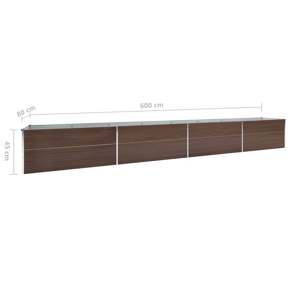 Helloshop26 - Jardinière lit surélevé plantes fleurs jardin acier galvanisé 600 x 80 x 45 cm marron - Imagen 5