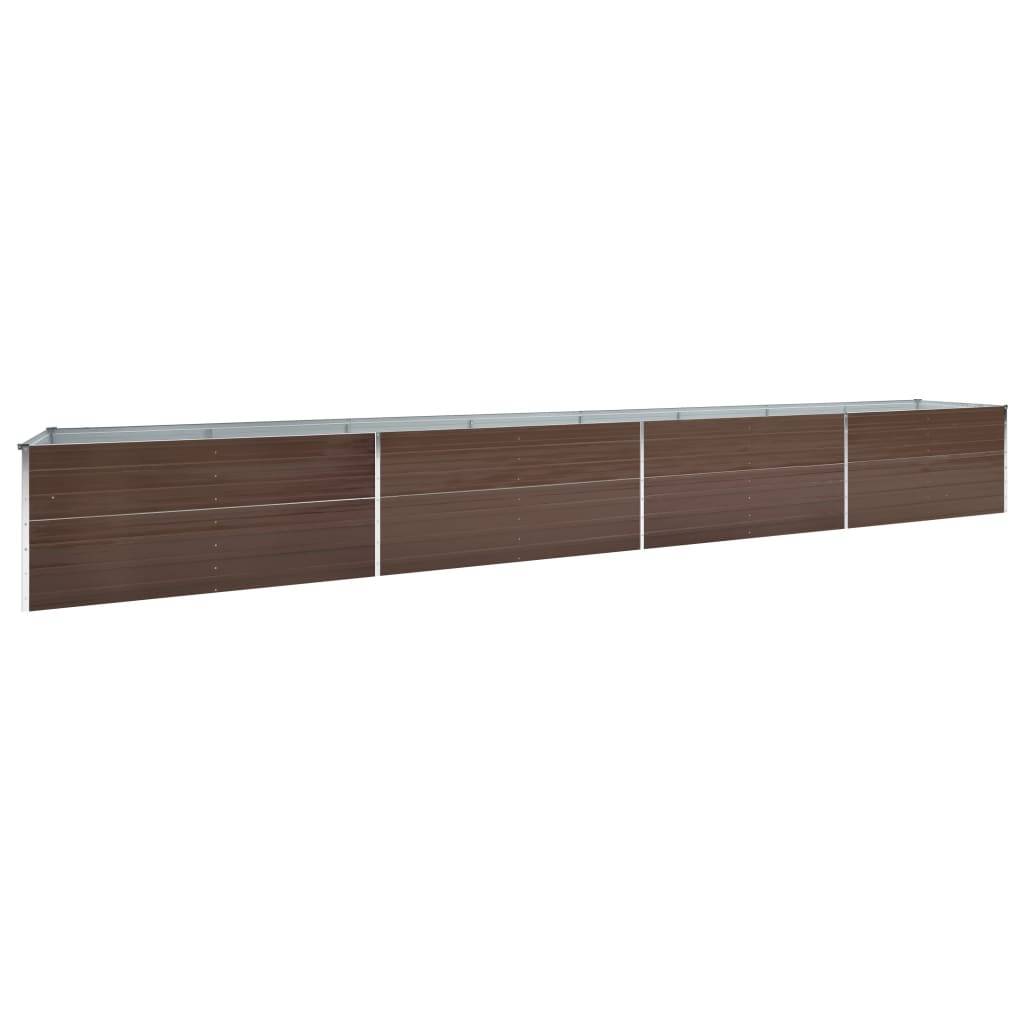 Helloshop26 - Jardinière lit surélevé plantes fleurs jardin acier galvanisé 600 x 80 x 45 cm marron - Imagen 1