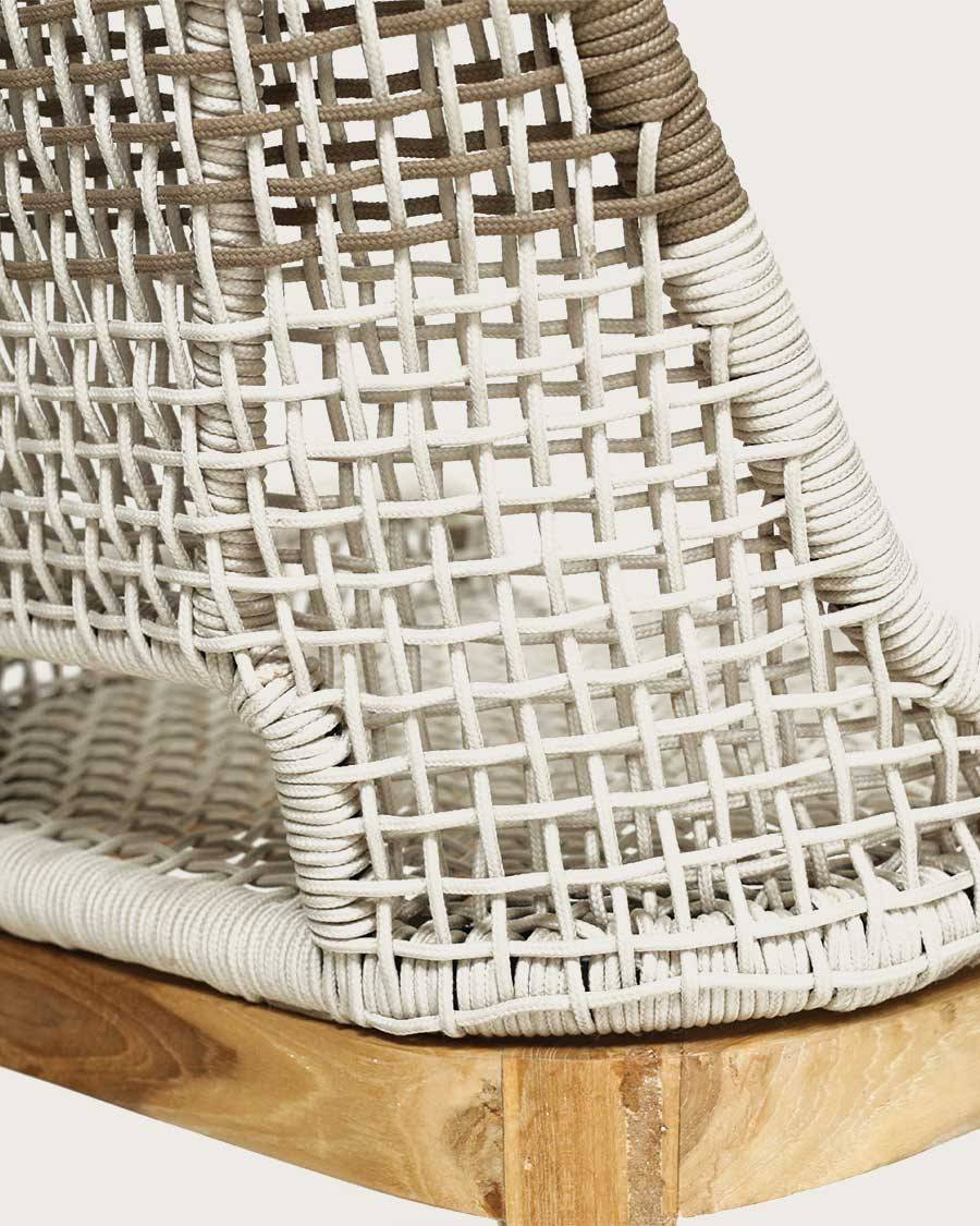 Kos - Lot de 2 Chaise Kos dossier haut en teck massif et corde naturelle beige - UNIQKA - Imagen 7