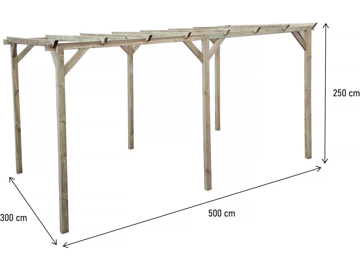 Habitat Et Jardin - Carport Voiture En Bois "solar Ii" 3 X 5 X 2.4 -habitat Et Jardin - Imagen 3