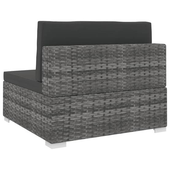 Siège central résine tressée gris 70 x 70 x 53 cm - PANGIVO - Image 4