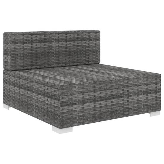 Siège central résine tressée gris 70 x 70 x 53 cm - PANGIVO - Image 2