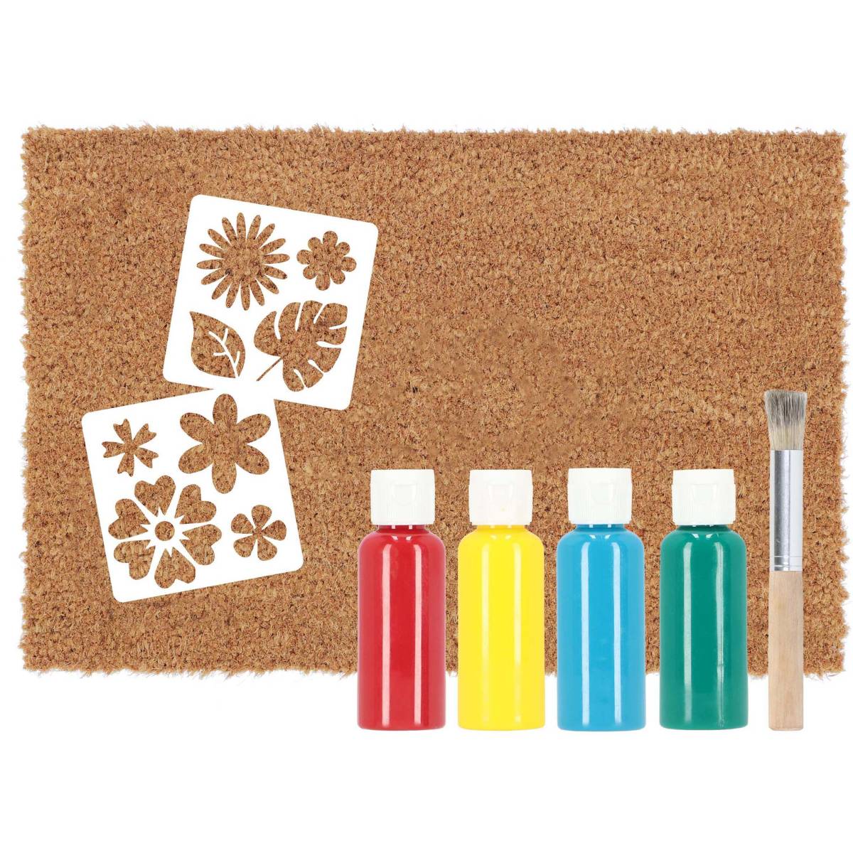 Esschert Design - Paillasson en fibres de coco à personnaliser DIY Fleurs - Imagen 1