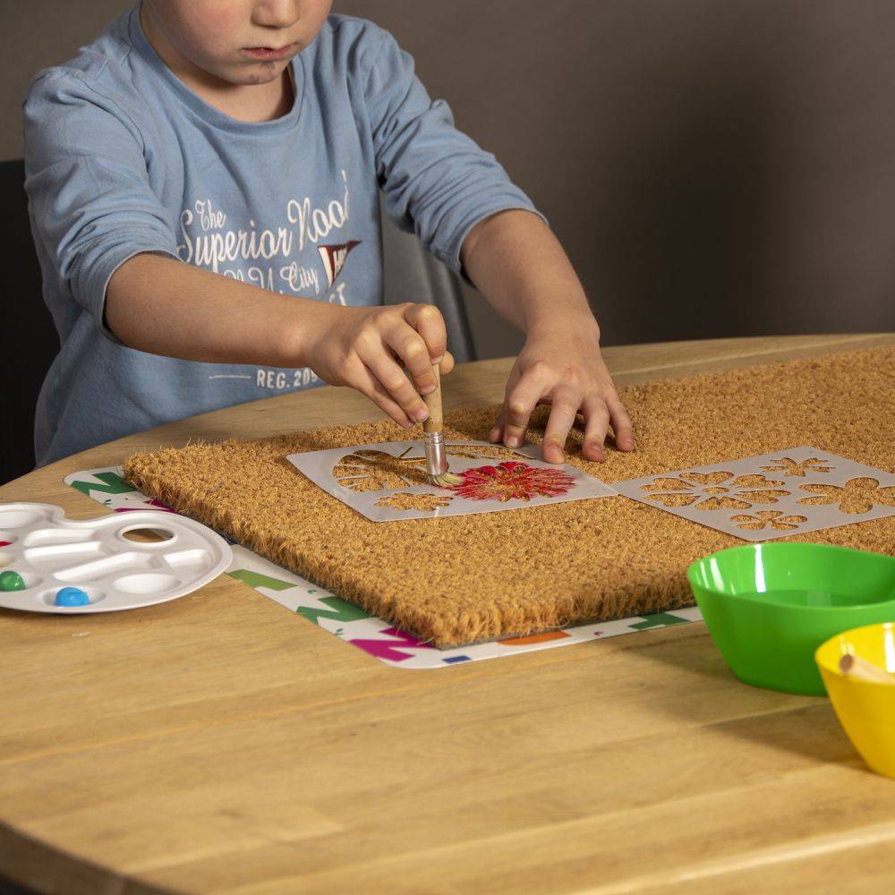 Esschert Design - Paillasson en fibres de coco à personnaliser DIY Fleurs - Imagen 2