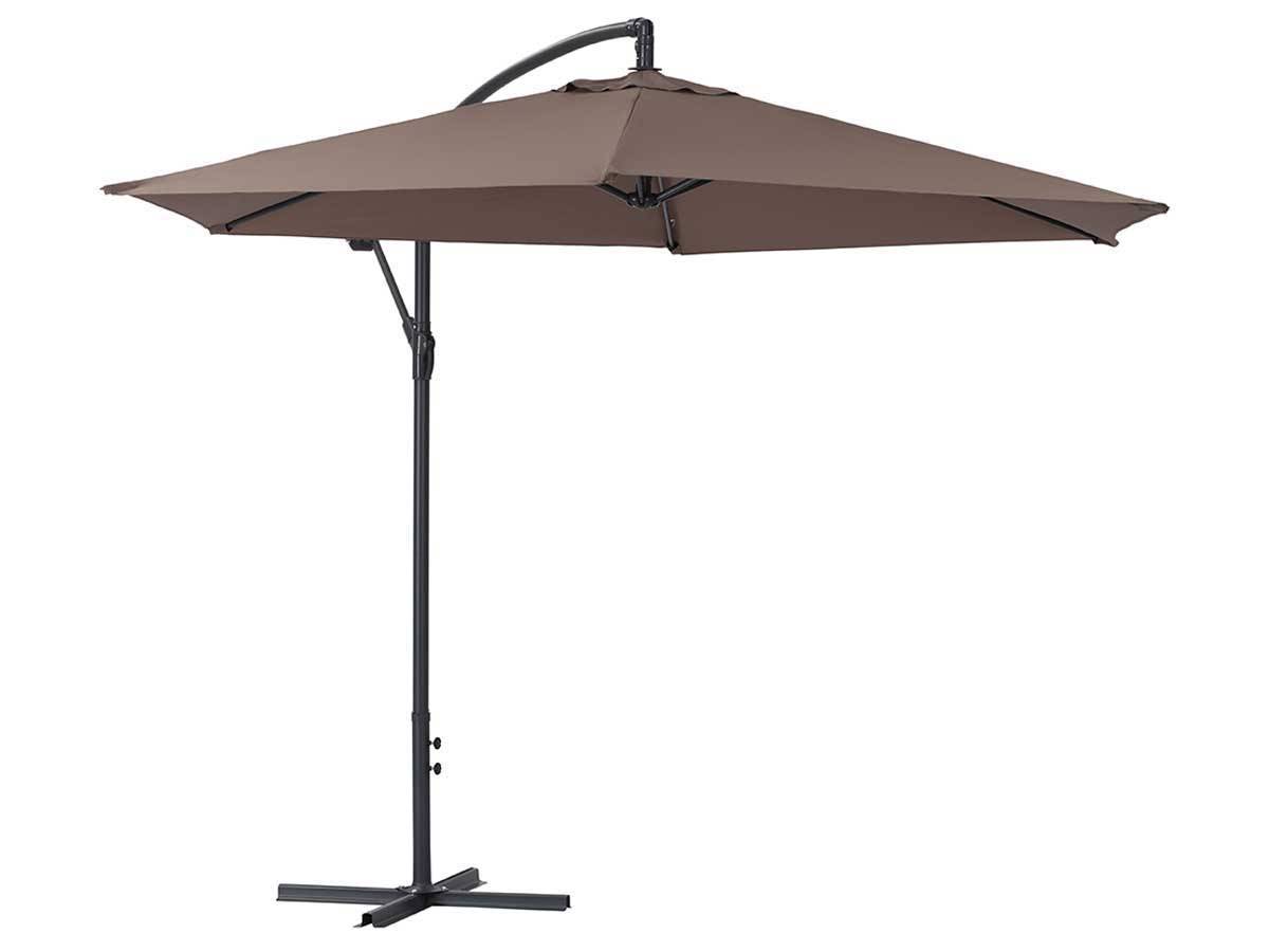 Parasol Jardin Déporté Alu "ilios" - Rond - ø 3 M - Taupe -habitat Et Jardin - Image 1