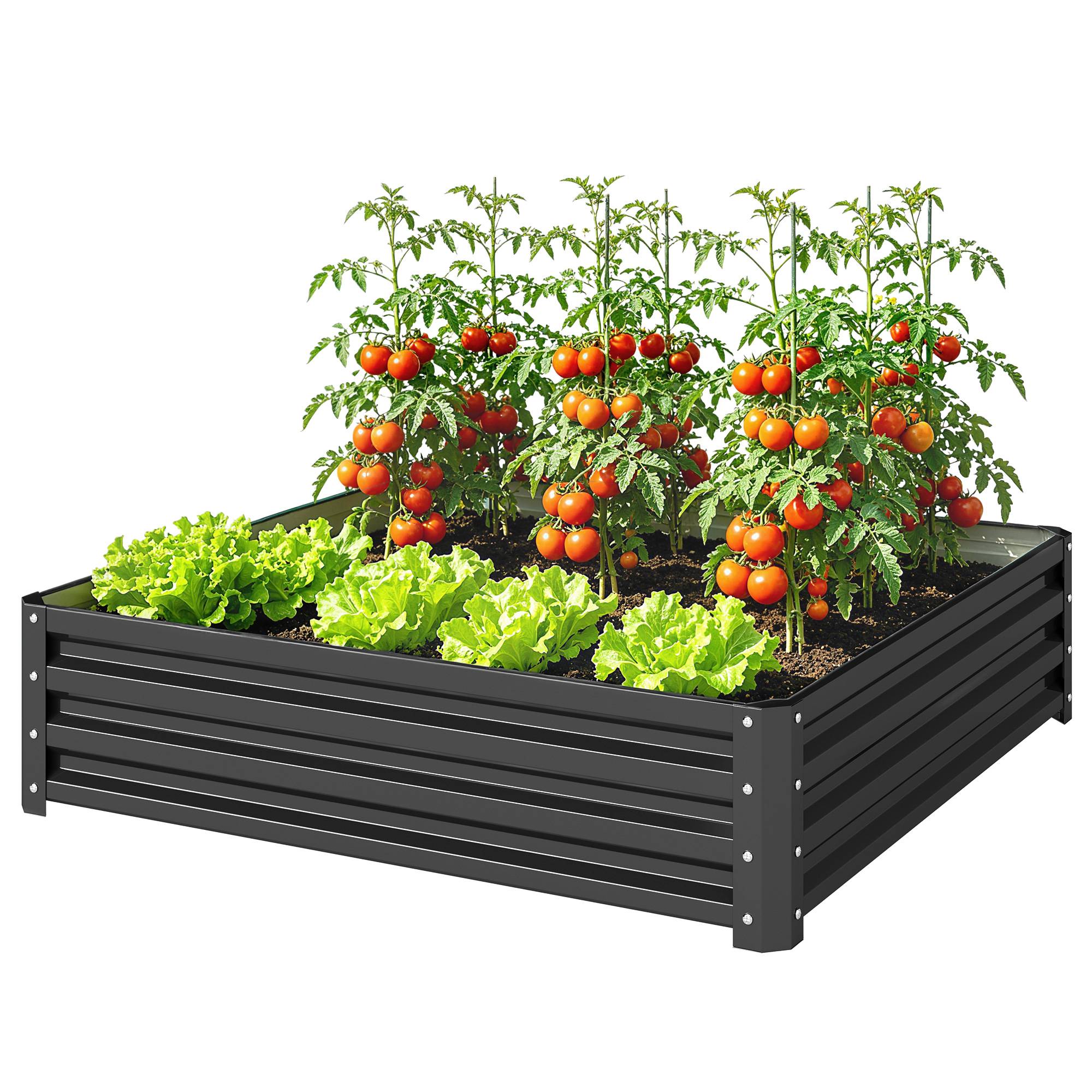 PANGIVO - Carré potager acier galvanisé gris 120 x 120 x 30 cm - PANGIVO - Image 2