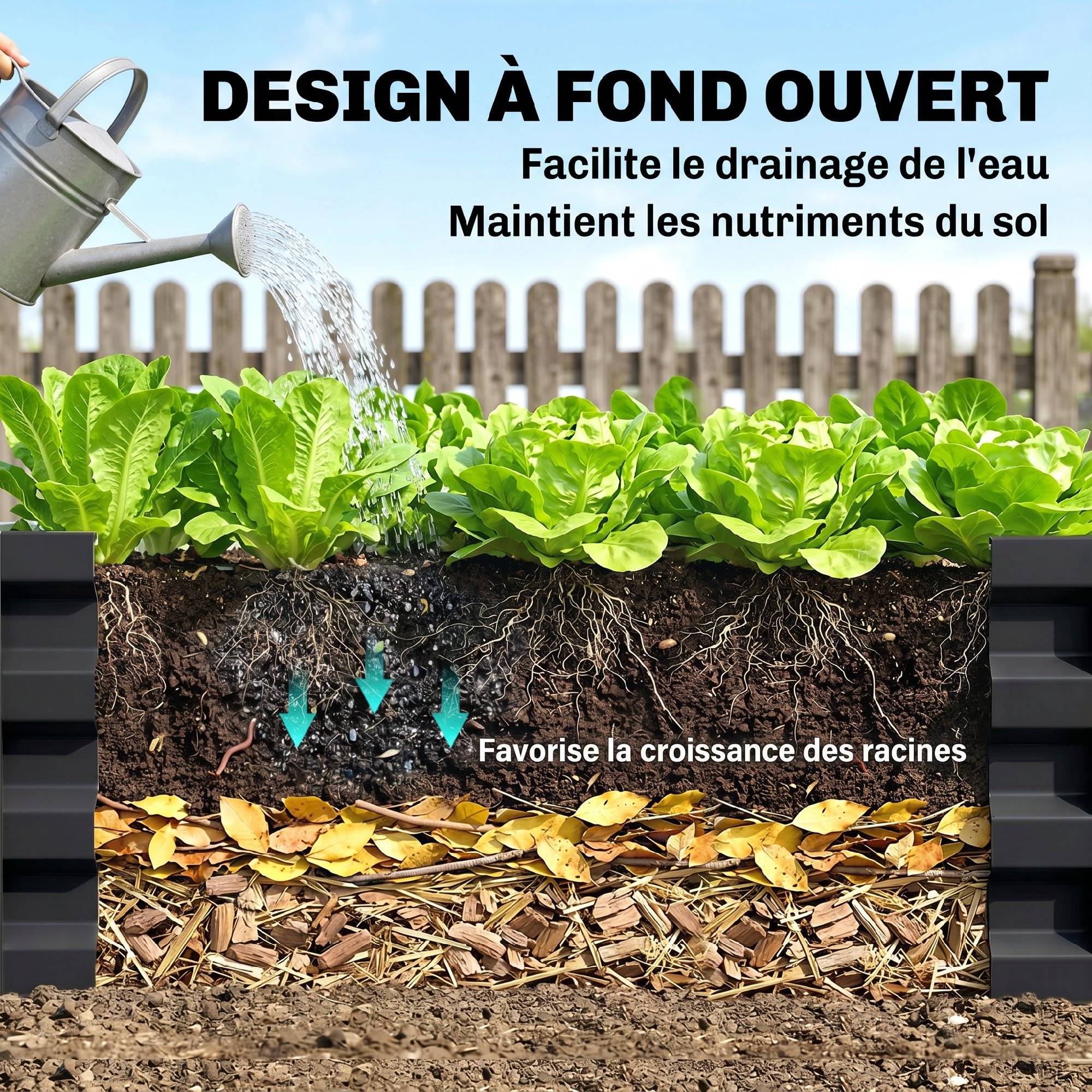 PANGIVO - Carré potager acier galvanisé gris 120 x 120 x 30 cm - PANGIVO - Image 8