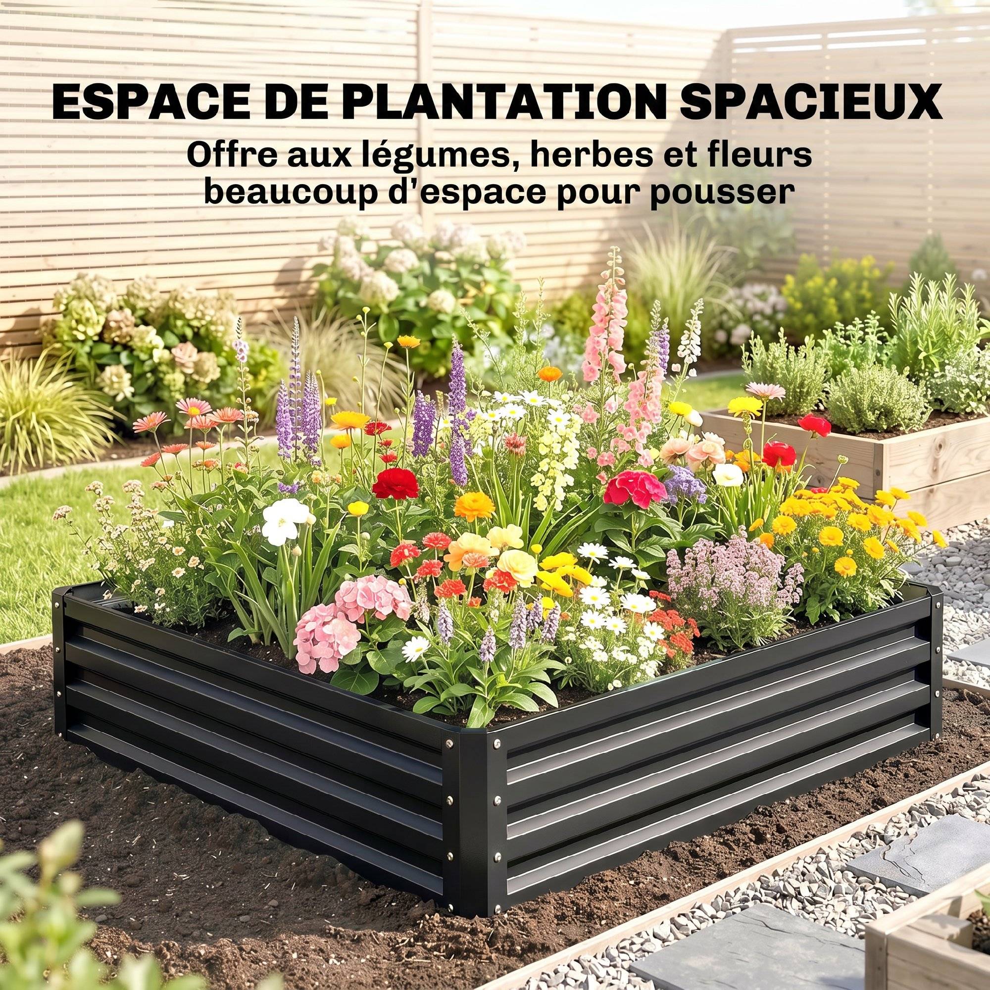 PANGIVO - Carré potager acier galvanisé gris 120 x 120 x 30 cm - PANGIVO - Image 6