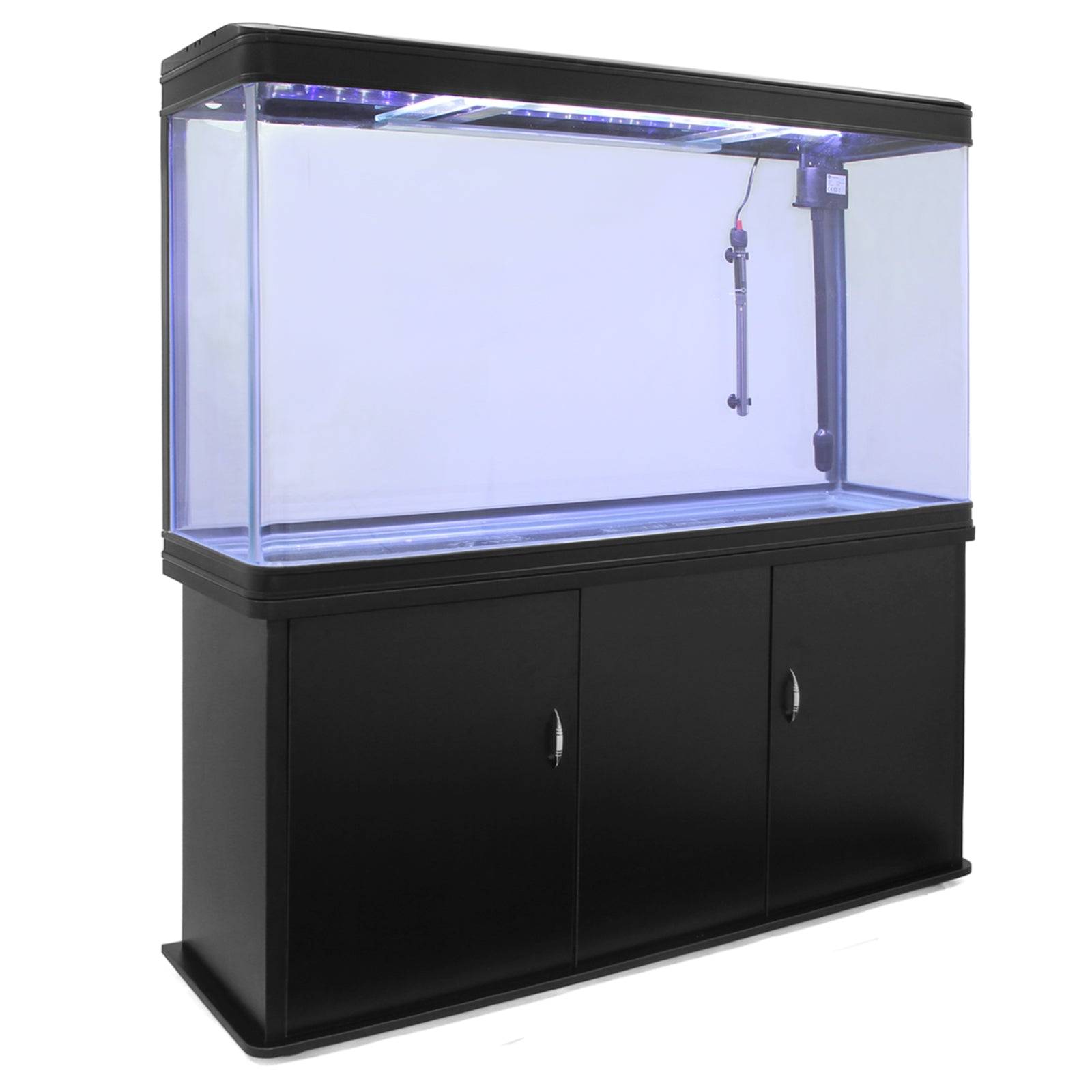 Monstershop - Aquarium 300 L avec meuble noir – Verre incurvé 11 mm – Éclairage LED – Monstershop - Imagen 1