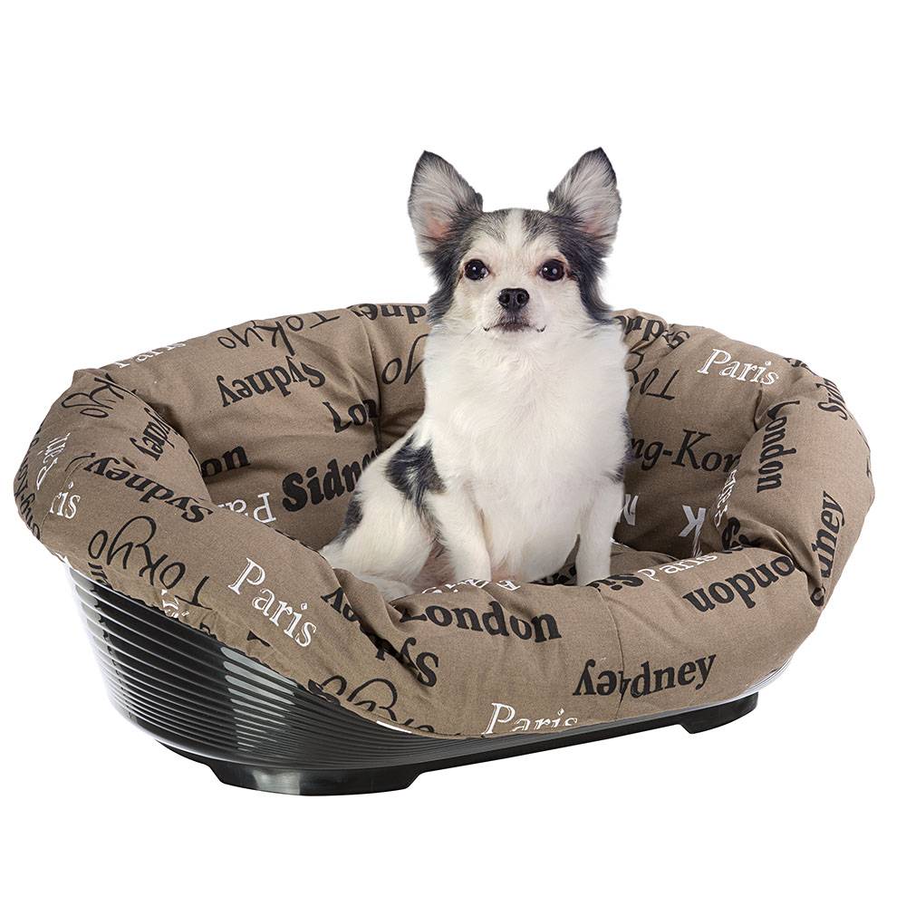 Ferplast - Ferplast Panier Chien et Chat avec Coussin SOFA' 2 en Coton Lavable, Lit pour Chien et Chat en Plastique Rembourré, Corbeille en Plastique, Fond - Imagen 4