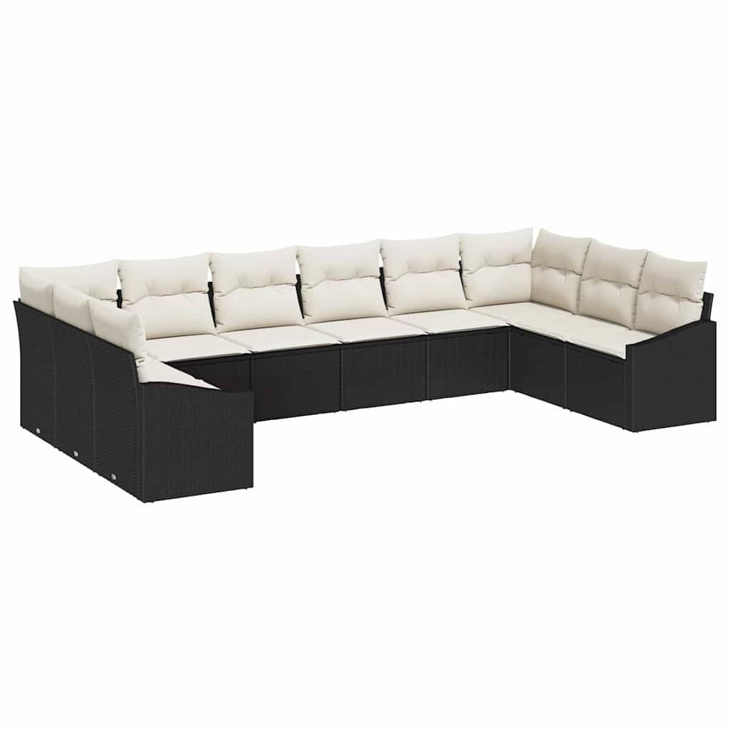 ComfortXL - Salon de Jardin Dînatoire 10 Pièces Polyrotin avec Table Hauteur Réglable et Rangement Noir – ComfortXL Outdoor Living - Image 2