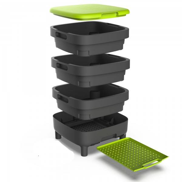 Ferme Du Moutta - Moutta I TinyWorm Design & Compact I Lombricomposteur 3 Plateaux I Kit Complet I Tiroir Coulissant I Pieds Bois Massif - Imagen 7