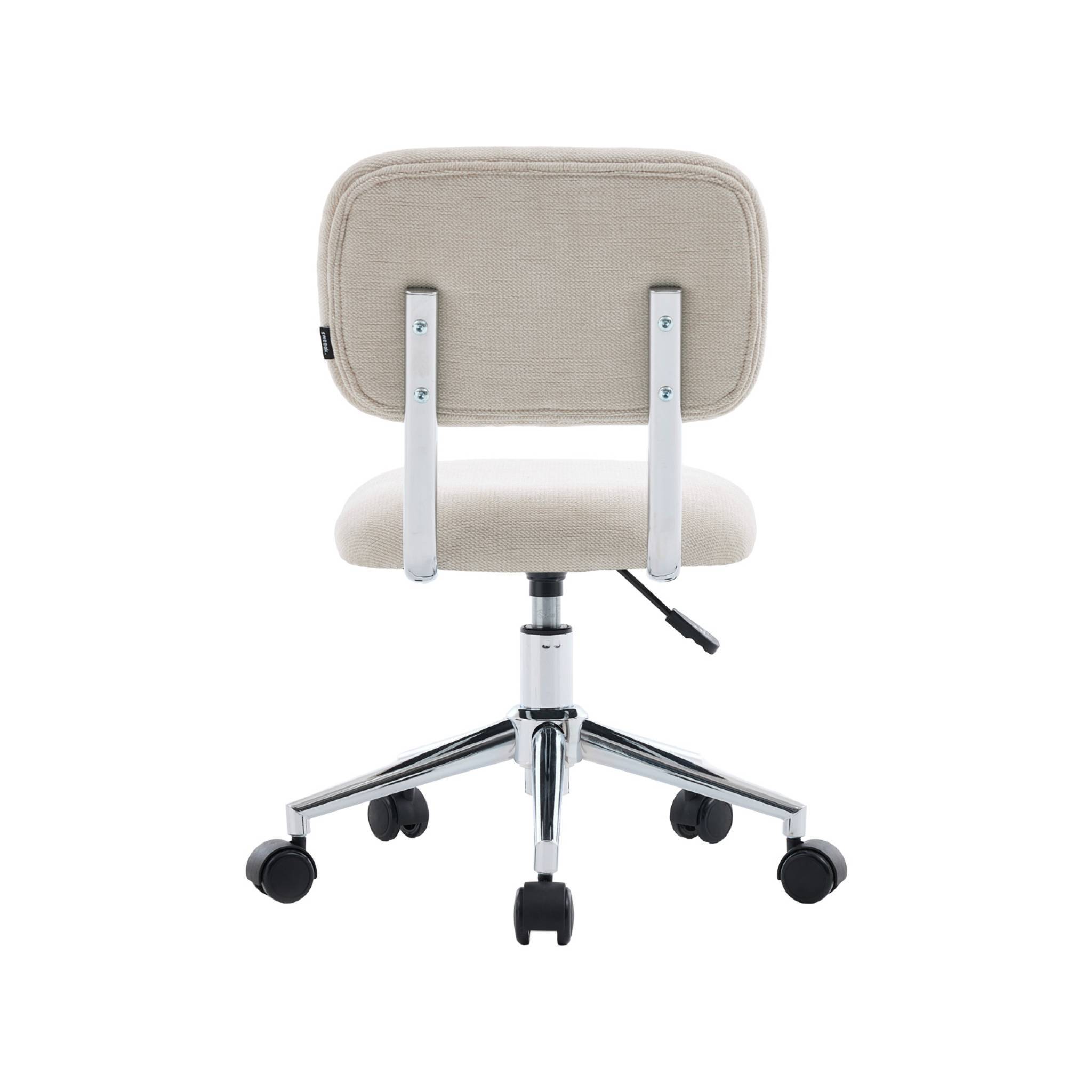 sweeek - Chaise de bureau enfant à roulettes ajustable tissu chenille beige - Amory Kid | sweeek - Image 3