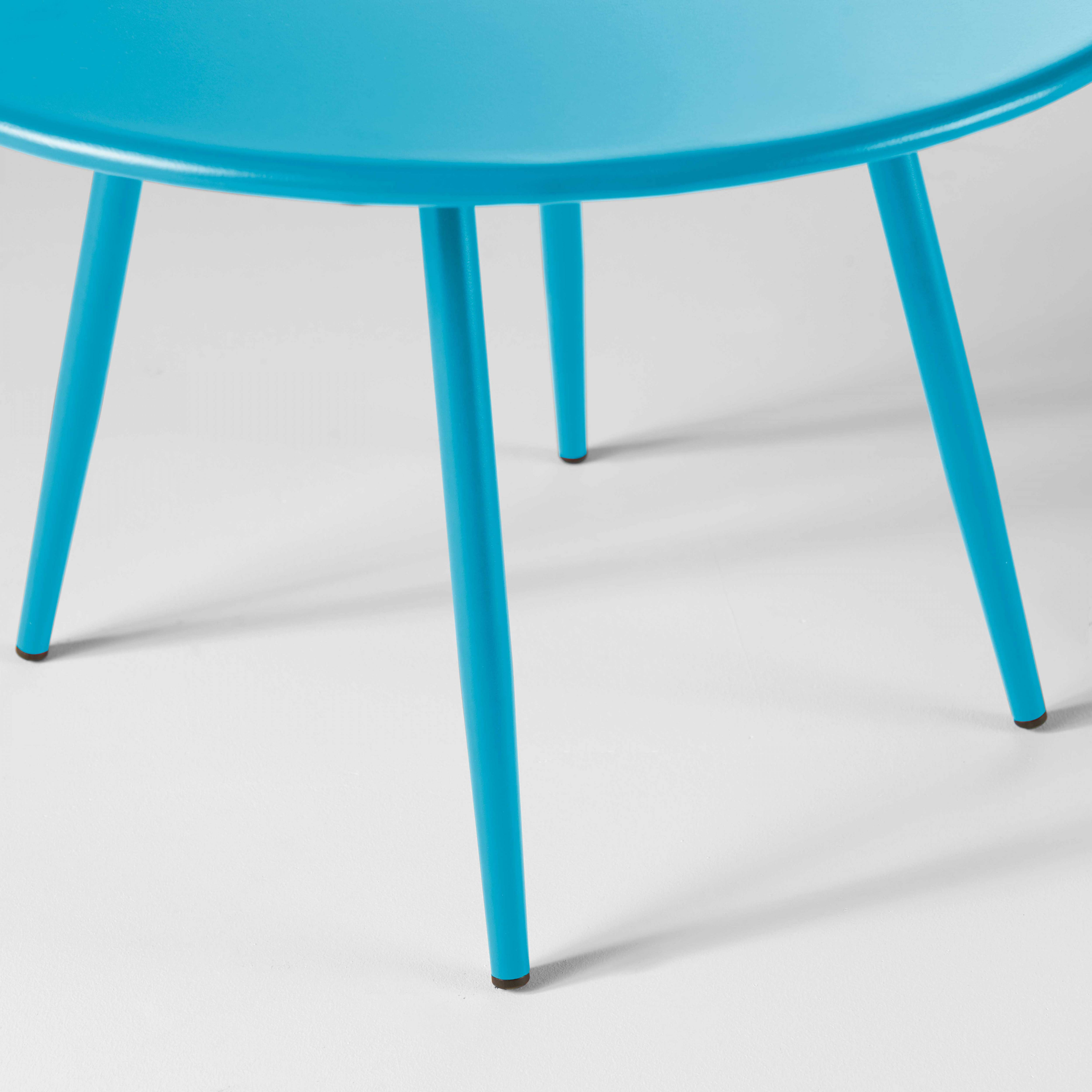 Oviala - Table basse de jardin ronde en métal bleu 50 cm Palavas - Oviala - Imagen 5