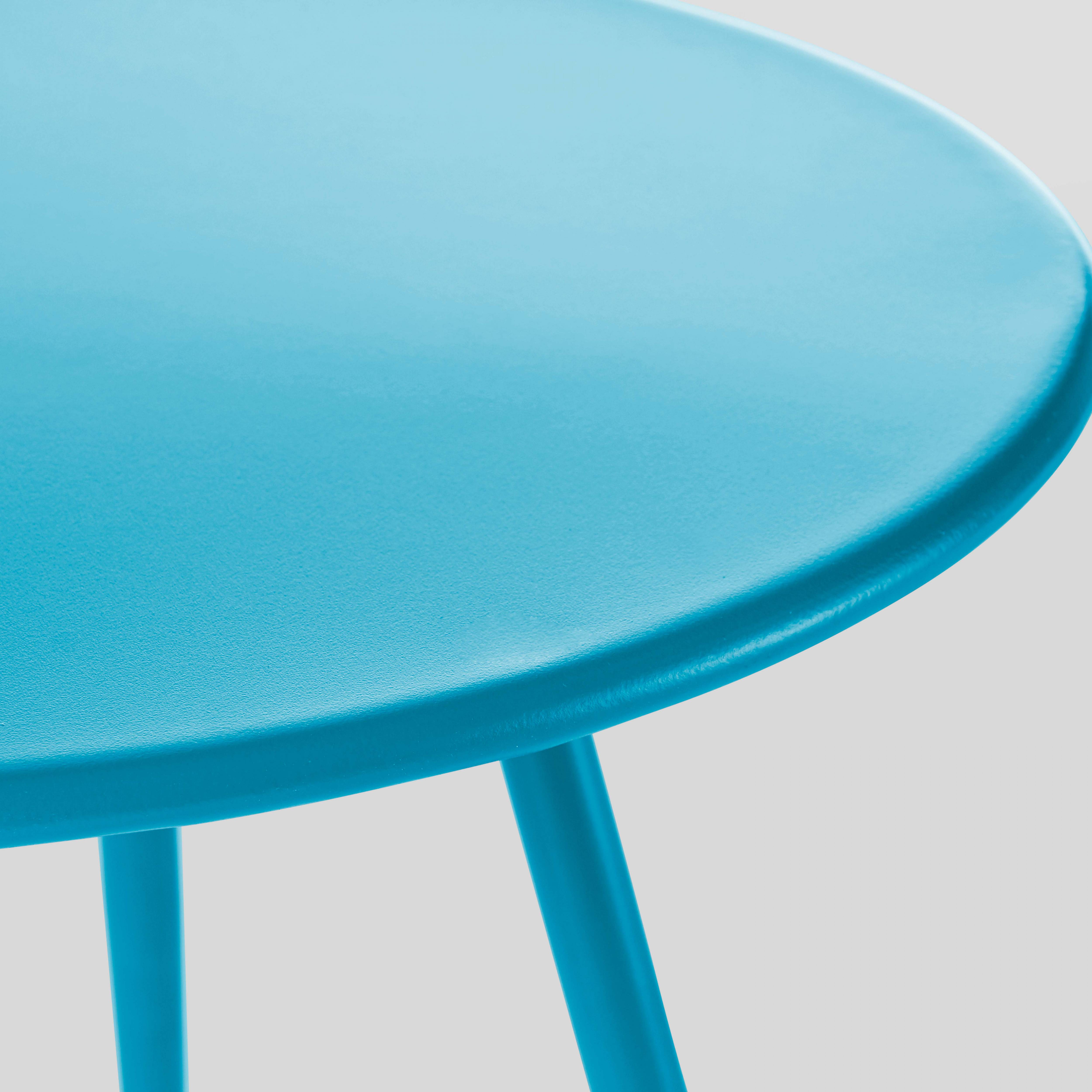Oviala - Table basse de jardin ronde en métal bleu 50 cm Palavas - Oviala - Imagen 4