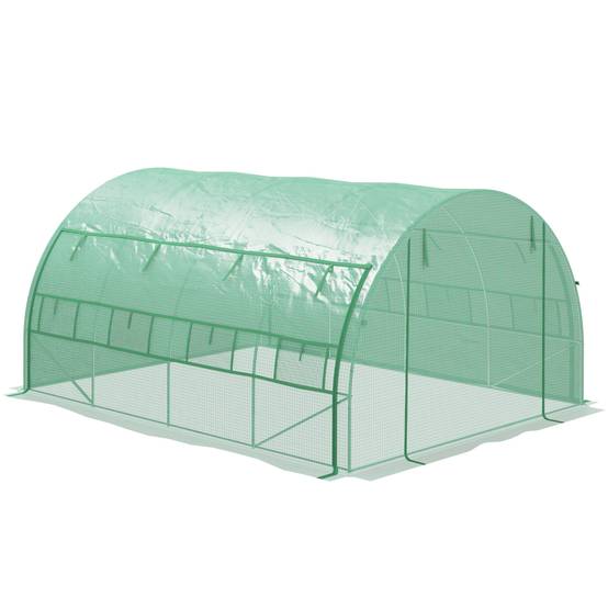 Serre Tunnel 12m² Acier Galvanisé avec Parois Latérales Enroulables 4x3x2 m Vert - ComfortXL Outdoor Living - Image 2