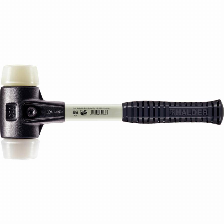 Maillet HALDER SIMPLEX superplastique / nylon avec boîtier en fonte malléable renforcée et manche en fibre de verre - D=50 mm - 3778.050