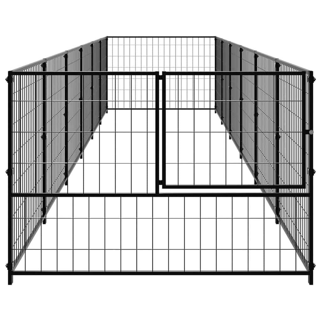 Vidaxl - Chenil Noir 6 m² Acier vidaXL 3082096 - Imagen 5
