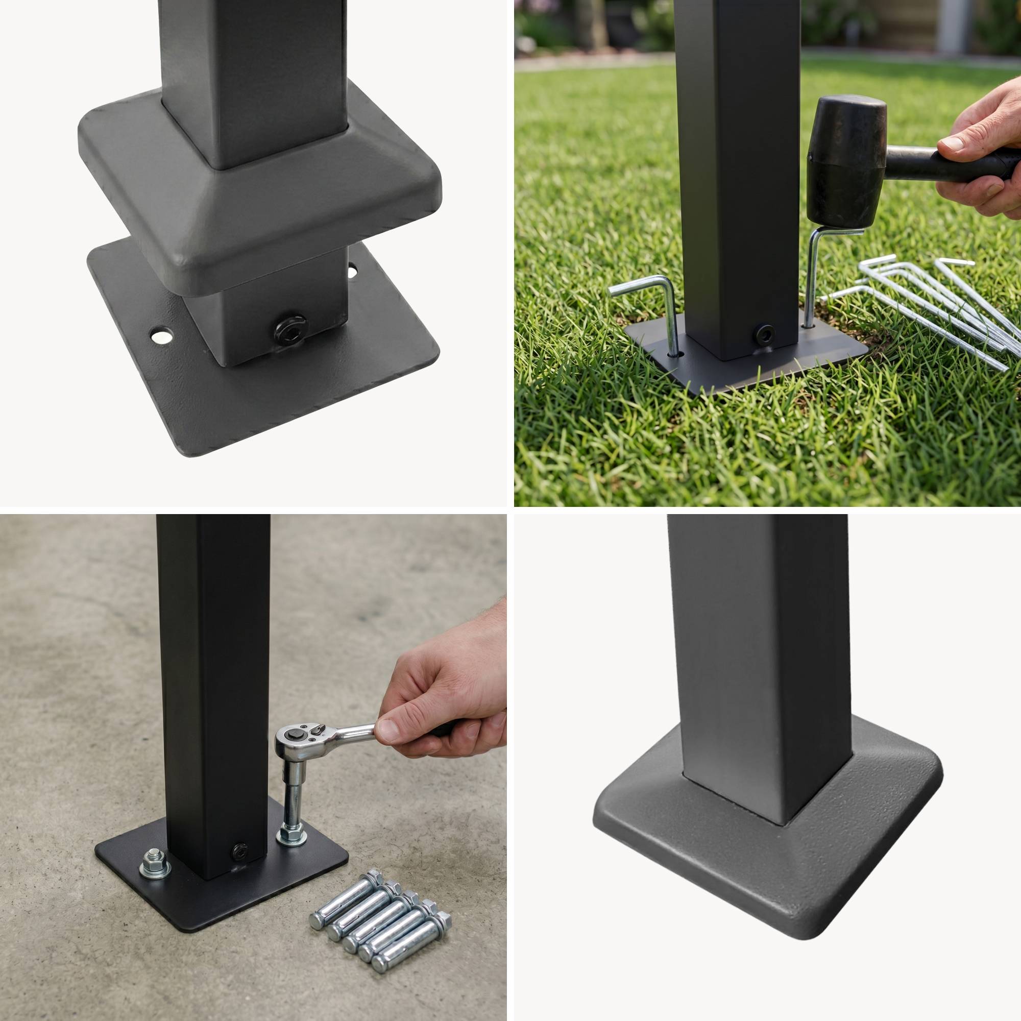 [en.casa] - Tonnelle de Barbecue Pyrgos 215 x 220 x 140 cm Anthracite Gris Foncé [en.casa] - Imagen 8