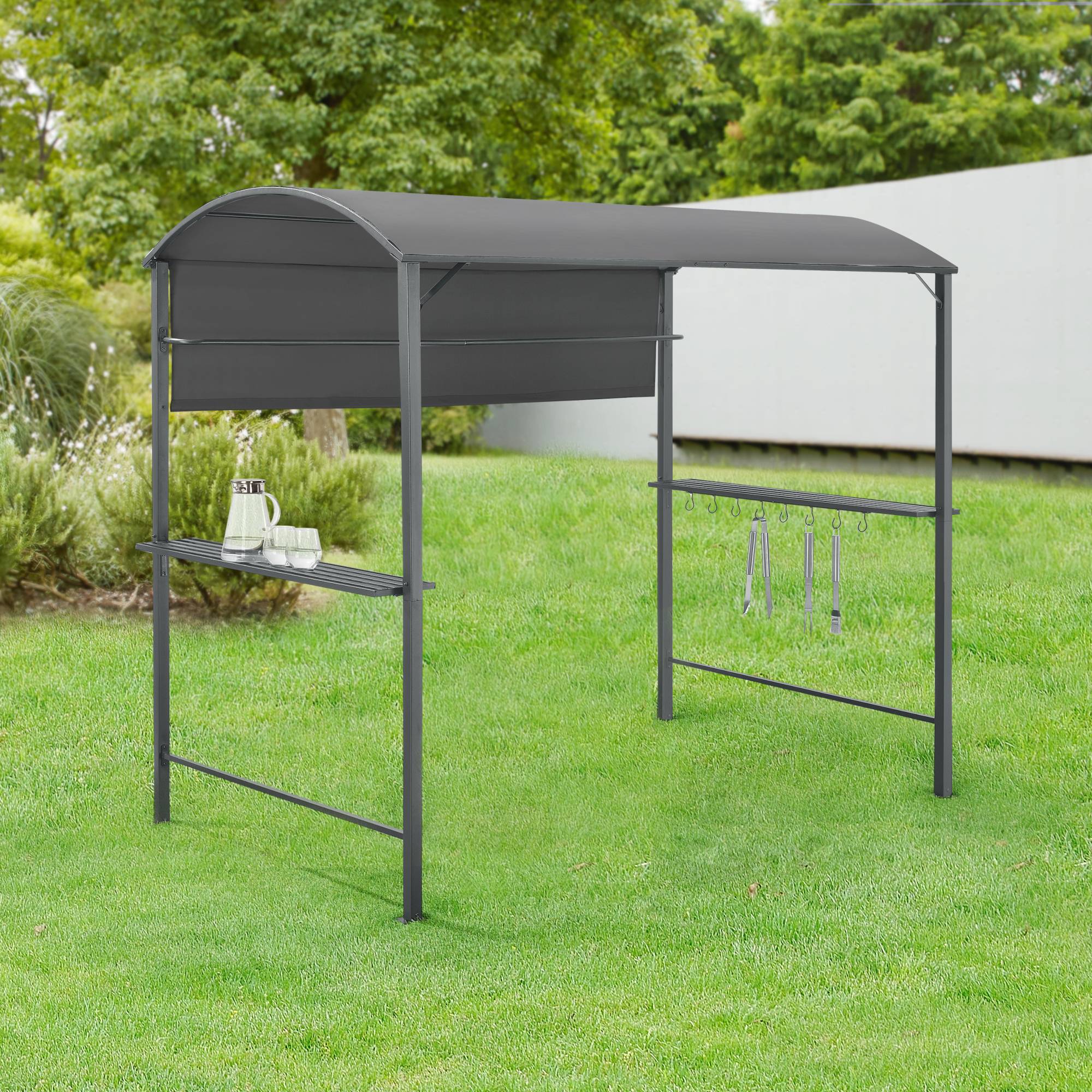 [en.casa] - Tonnelle de Barbecue Pyrgos 215 x 220 x 140 cm Anthracite Gris Foncé [en.casa] - Imagen 3