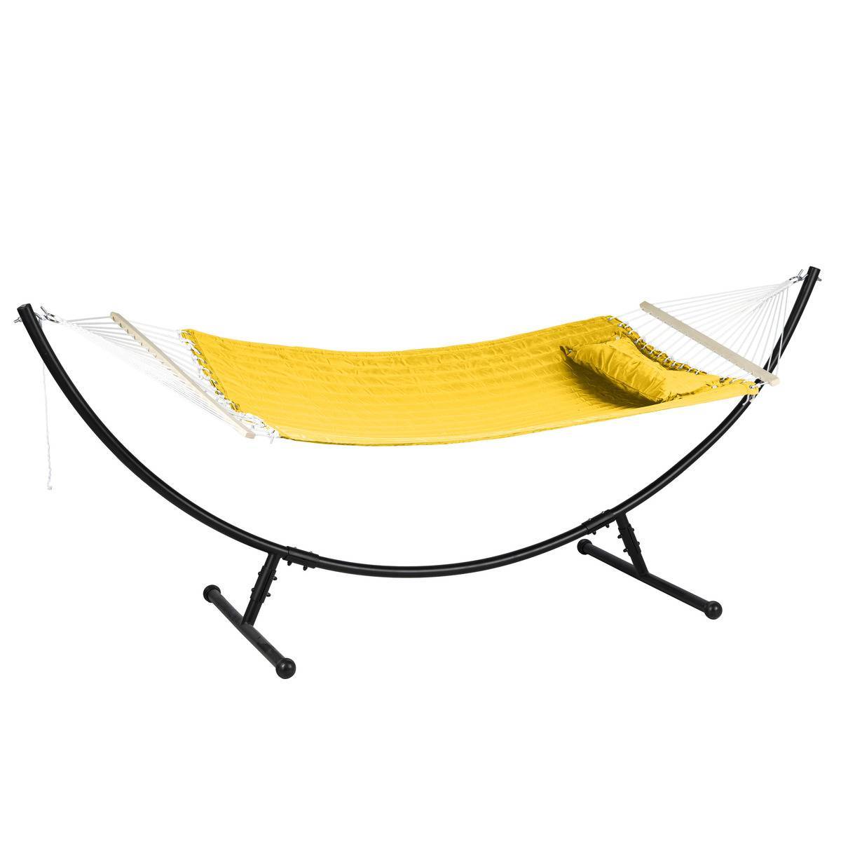 Hesperide - Toile de hamac matelassé "Akio" jaune moutarde 190x140cm en polyester et bois Hespéride - Imagen 2